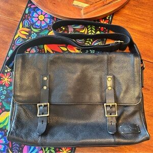 Cole Haan Black Leather Messenger Bag